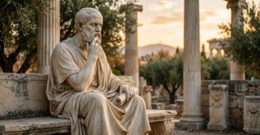 Platon'un gerçek fikir mantıktan gelir tezi için yazının ai resmi.